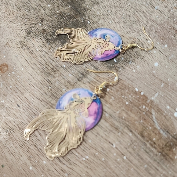 Taylor Swift Lavendar Haze Handmade Koi Earrings - Picture 3 of 5